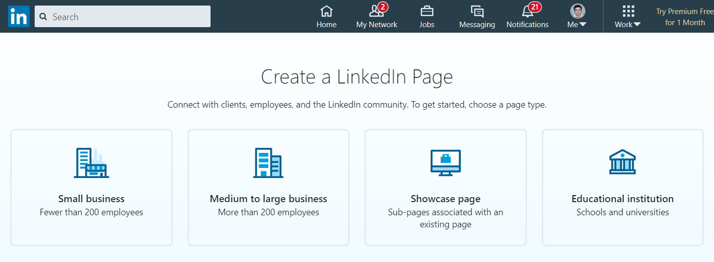 Create a LinkedIn Company Page